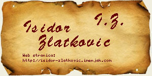 Isidor Zlatković vizit kartica